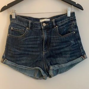 High waisted denim shorts